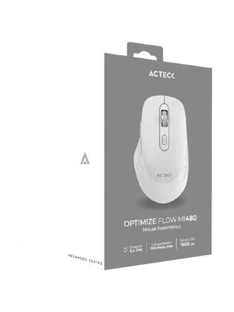 MOUSE ACTECK OPTIMIZE FLOW MI480 INALAMBRICO OPTICO 1.600DPI RF INALAMBRICO BLANCO - Image 6