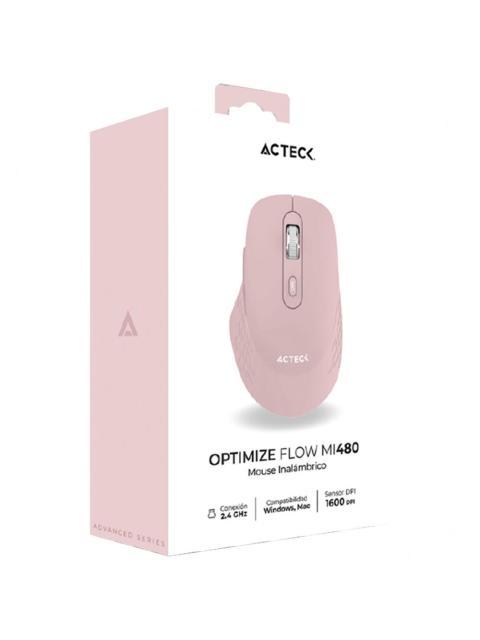 MOUSE ACTECK OPTIMIZE FLOW MI480 INALAMBRICO OPTICO 1.600DPI RF INALAMBRICO ROSA - Image 6
