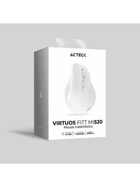 MOUSE ERGONOMICO ACTECK VIRTUOS FITT MI520 INALAMBRICO OPTICO 2.400DPI RF INALAMBRICO-BLUETOOTH BLANCO - Image 4