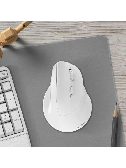 MOUSE ERGONOMICO ACTECK VIRTUOS FITT MI520 INALAMBRICO OPTICO 2.400DPI RF INALAMBRICO-BLUETOOTH BLANCO - Image 5