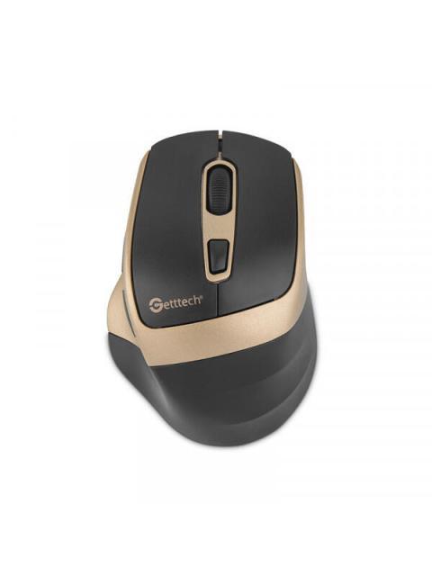 MOUSE ERGONOMICO GETTTECH WIRELESS 6D OFFICE INALAMBRICO BLUETOOTH USB 7200DPI NEGRO-ORO