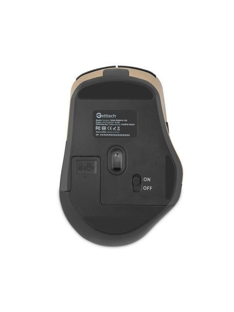 MOUSE ERGONOMICO GETTTECH WIRELESS 6D OFFICE INALAMBRICO BLUETOOTH USB 7200DPI NEGRO-ORO - Image 3