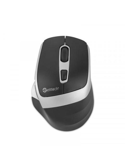 MOUSE ERGONOMICO GETTTECH WIRELESS 6D OFFICE INALAMBRICO BLUETOOTH USB 7200DPI NEGRO-PLATA