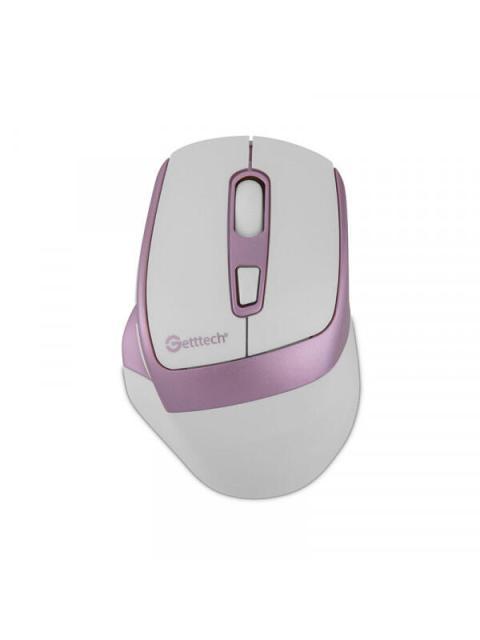 MOUSE ERGONOMICO GETTTECH WIRELESS 6D OFFICE INALAMBRICO BLUETOOTH USB 7200DPI ROSA-BLANCO