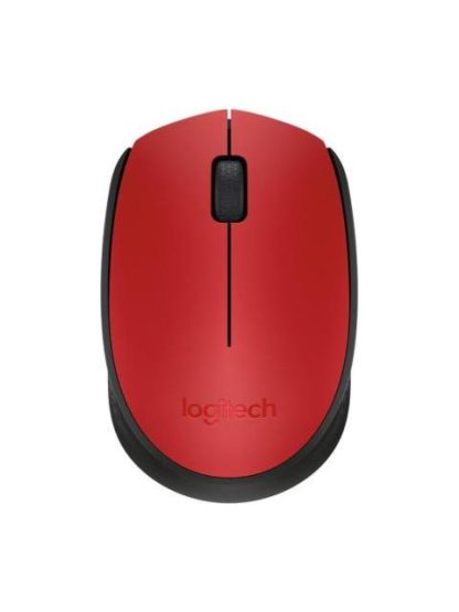 MOUSE ERGONOMICO LOGITECH OPTICO M170 INALAMBRICO USB 1000DPI NEGRO-ROJO