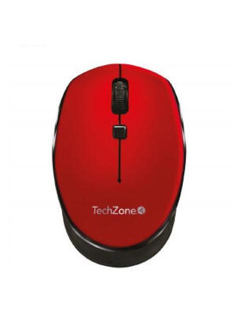 MOUSE ERGONOMICO TECHZONE OPTICO TZ19MOU01-INA INALAMBRICO USB 1600DPI ROJO