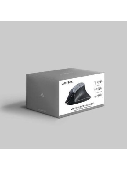 MOUSE ERGONOMICO VERTICAL ACTECK OPTICO VIRTUOS FITT PRO MI770 INALAMBRICO BLUETOOTH-USB-C 1600DPI NEGRO - Image 5