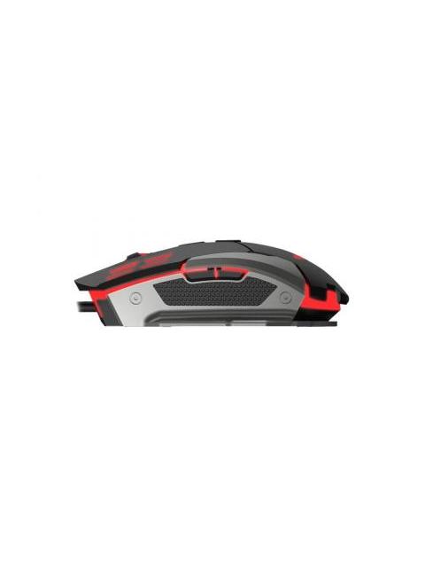 MOUSE GAMER NACEB LASER NA-630 ALAMBRICO USB IZQUIERDO 2400DPI NEGRO-PLATA