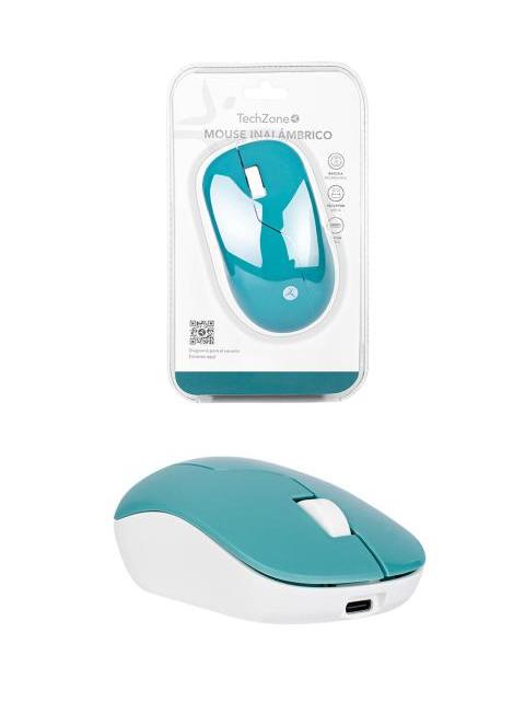 MOUSE INALAMBRICO ARMOR  RECARGABLE TECHZONE COLOR VERDE 1200 DPI 3 BOTONES. - Image 3