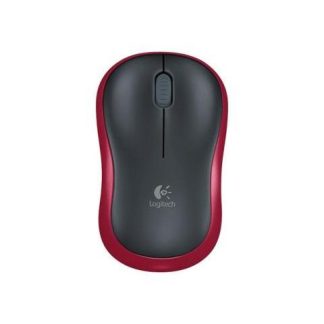 MOUSE LOGITECH OPTICO M185 RF INALAMBRICO 1000DPI NEGRO-ROJO