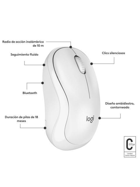 MOUSE LOGITECH OPTICO M240 SILENT INALAMBRICO BLUETOOTH 4000 DPI BLANCO - Image 7