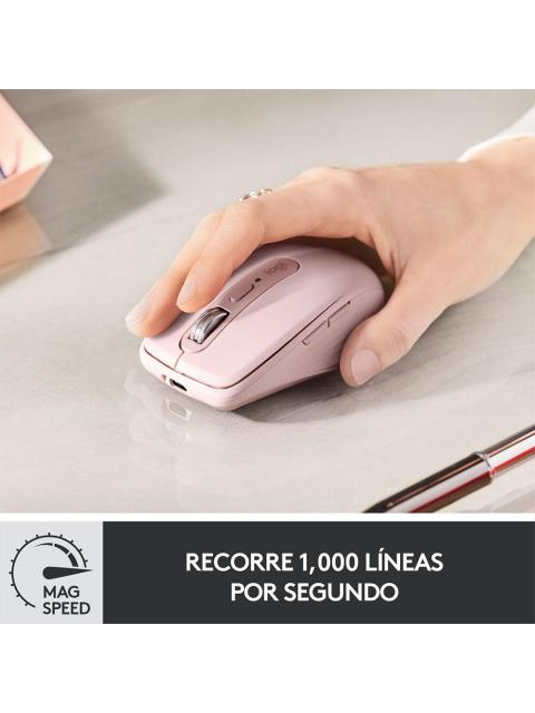 MOUSE LOGITECH OPTICO MX ANYWHERE 3 RECARGABLE INALAMBRICO USB 4000DPI ROSA - Image 9