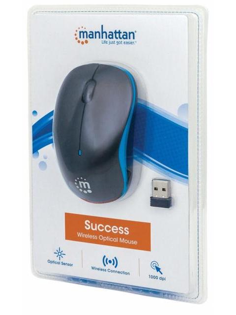 MOUSE MANHATTAN OPTICO SUCCESS INALAMBRICO USB 1000 DPI NEGRO-AZUL - Image 7