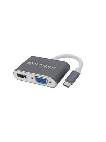 NACEB ADAPTADOR USB 3.0 MACHO - HDMI-VGA HEMBRA GRIS-BLANCO