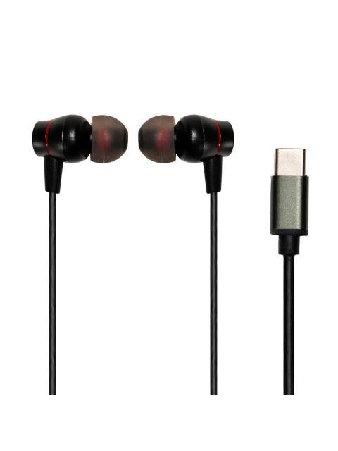 NACEB AUDIFONOS INTRAURICULARES CON MICROFONO NA-0321 ALAMBRICO 1.2 METROS USB-C NEGRO