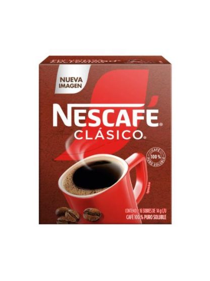 NESCAFE CLASICO PAQUETE CON 16 SOBRES DE 14 GR