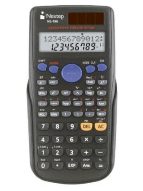 NEXTEP CALCULADORA CIENTIFICA NE-196 12 DIGITOS BATERIA-ENERGIA SOLAR NEGRO