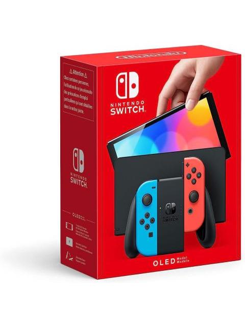 NINTENDO SWITCH MODELO OLED COLOR JOYCONS NEON RED NEON BLUE. VERSION INTERNACIONAL