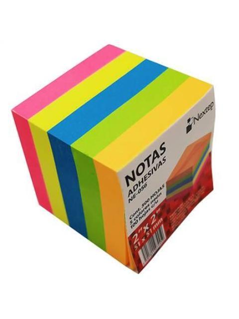 NOTA ADHESIVA NEXTEP NE056 2X2 COLOR NEON CON 5 BLOQUES DE 100 HOJAS CADA UNO