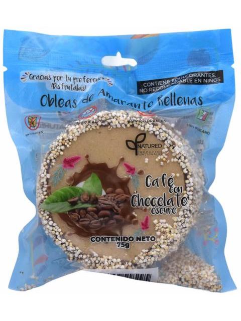OBLEAS AMARANTO CAFE CON CHOCOLATE OSCURO 75 G NATURED C 10