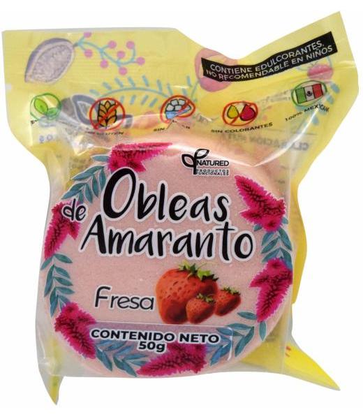 OBLEAS DE AMARANTO SAB FRESA 50 G NATURED C 12