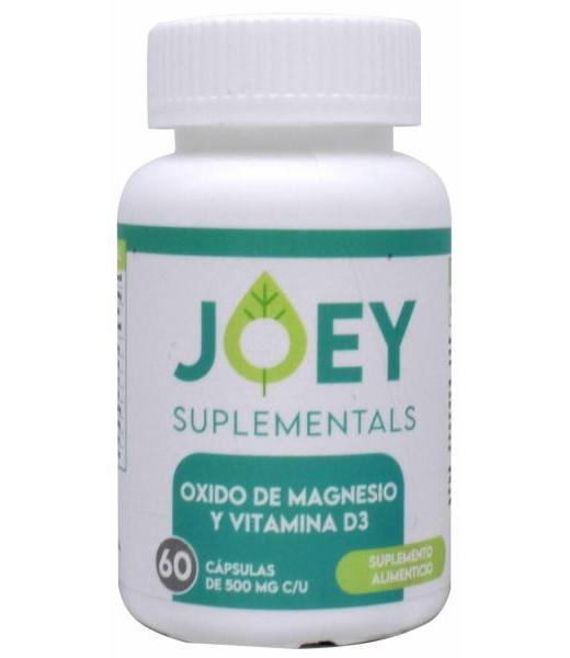 OXIDO DE MAGNESIO Y VITAMINA D3 60 CAP JOEY SUPLEMENTALS