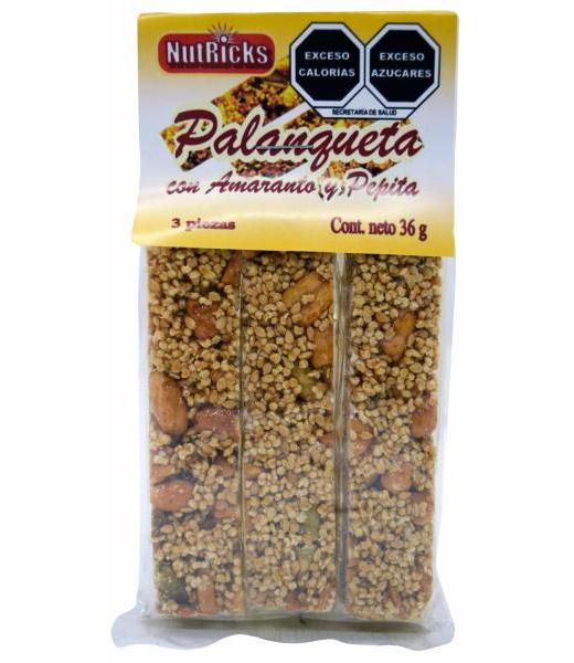 PALANQUETA DE AMARANTO Y PEPITA 3 PZAS 36 G NUTRICKS