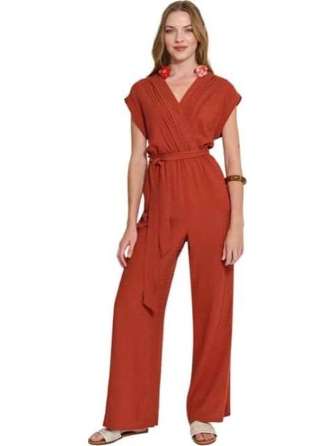 PALAZZO CON BORDADO ROJO LADRILLO HOLLY LAND - Image 4