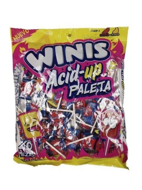 PALETA ACID-UP SURTIDO WINIS CON 40 PZ DE 8 GR