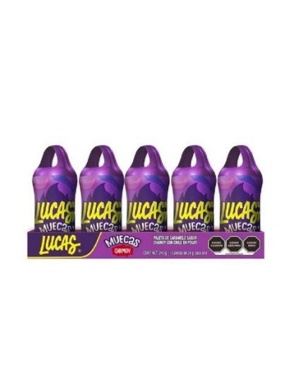 PALETA MUECAS ENCHILADA CHAMOY PAQUETE CON 10 PIEZAS
