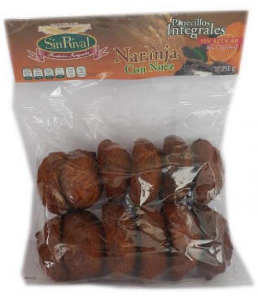 PANECILLOS INTEGRALES SIN AZUCAR DE NARANJA CON NUEZ SIN RIVAL