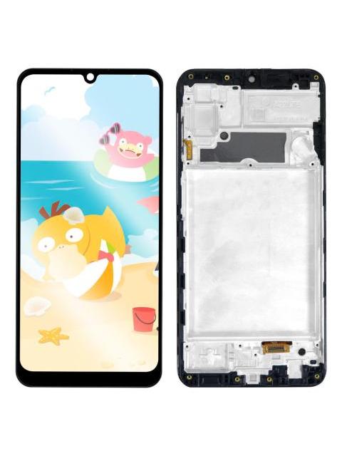 PANTALLA COMPLETA CON MARCO COMPATIBLE CON SAMSUNG A22 4G A225F A225M AMOLED COLOR NEGRO