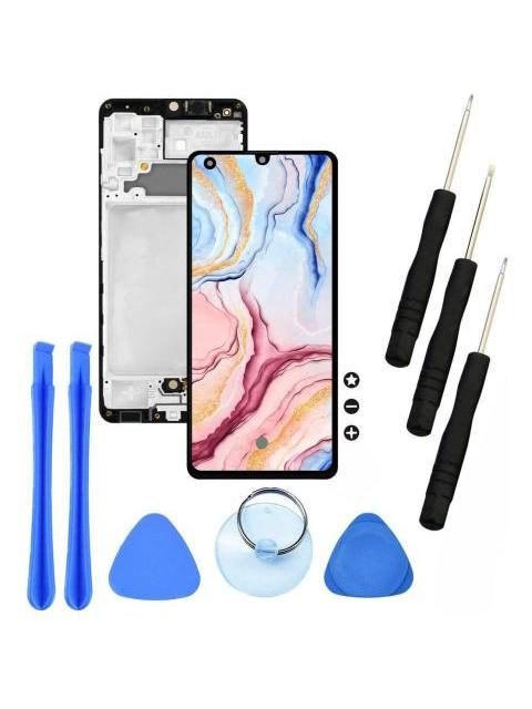 PANTALLA COMPLETA CON MARCO PARA SAMSUNG A32 A325 4G A325M AMOLED COLOR NEGRO