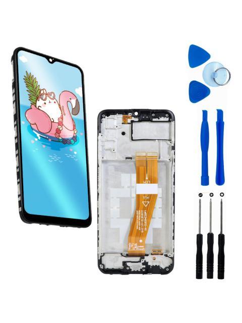 PANTALLA PARA SAMSUNG A03S A037F INCELL COMPLETA CON MARCO REPUESTO PARA CELULAR NEGRO