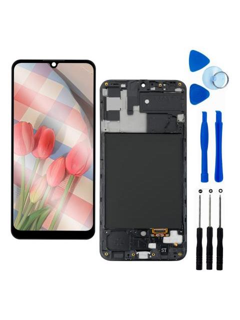 PANTALLA PARA SAMSUNG A30S A307 A307FN A307G INCELL COMPLETA CON MARCO REPUESTO PARA CELULAR NEGRO