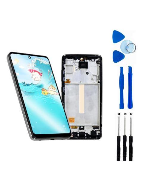 PANTALLA PARA SAMSUNG A52 4G A525F INCELL COMPLETA CON MARCO REPUESTO PARA CELULAR NEGRO