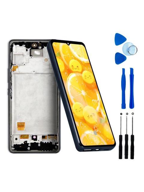 PANTALLA PARA SAMSUNG A53 5G A536 A536E AMOLED COMPLETA CON MARCO REPUESTO PARA CELULAR NEGRO