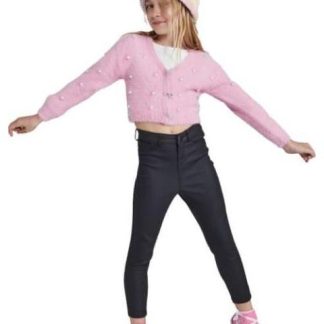 PANTALON EFECTO PIEL NEGRO HOLLY LAND KIDS