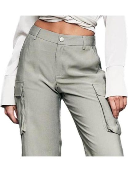 PANTALON RECTO CINTURA ALTA VERDE OLIVO HOLLY LAND - Image 6