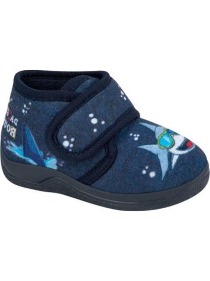PANTUFLA BOTIN TIBURON AZUL MARINO SCHATZ KIDS - Image 2