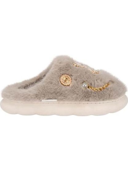 PANTUFLA DE PELUCHE GRIS SHOSH CONFORT