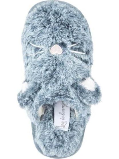 PANTUFLA GATO PELUCHE GRIS LOVE TO LOUNGE - Image 3