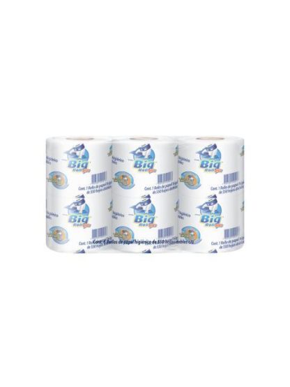 PAPEL HIGIENICO BIG ROLL 550 HOJAS 6 ROLLOS