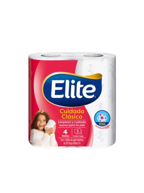 PAPEL HIGIENICO ELITE CLASICO COLOR 287 HOJAS 4 ROLLOS
