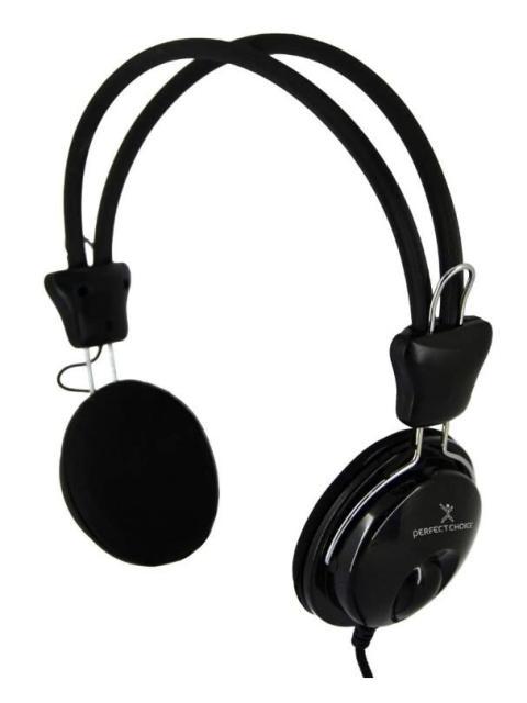 PERFECT CHOICE AUDIFONOS CON MICROFONO PC-113171 ALAMBRICO 1.5 METROS 3.5MM NEGRO