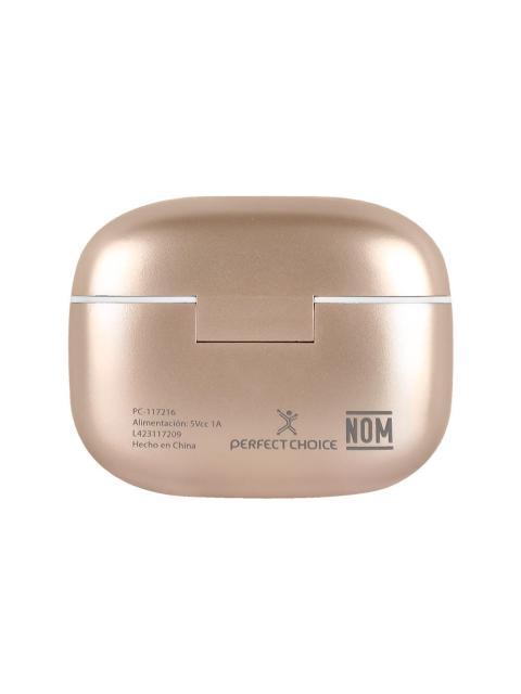 PERFECT CHOICE AUDIFONOS INTRAURICULARES CON MICROFONO INTUNE INALAMBRICO BLUETOOTH USB-C BEIGE - Image 4