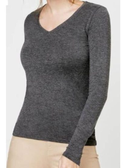 PLAYERA MANGA LARGA GRIS HOLLY LAND