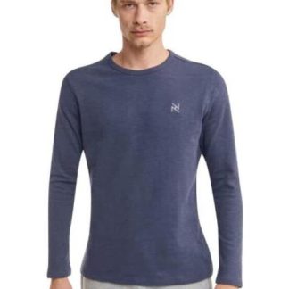 PLAYERA MANGA LARGA MODA AZUL NEXT CO