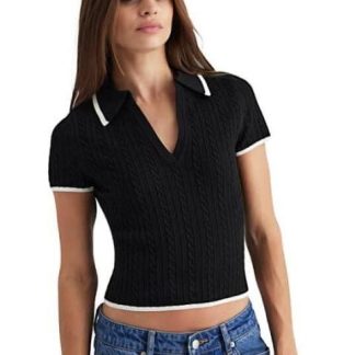 PLAYERA TEJIDA BLANCO/NEGRO HOLLY LAND