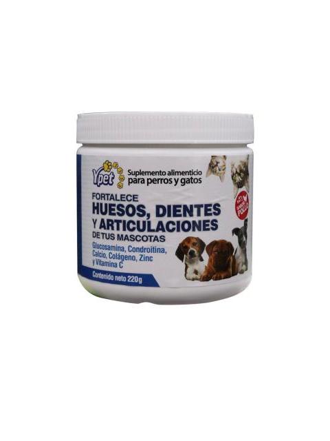 POLVO FORTALECE HUESOS DIENTES Y ARTICULACIONES SABOR POLLO 220 G YPET SUPLEMENTOS ALIMENTICIOS PARA PERROS Y GAT